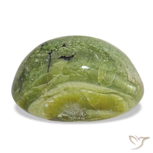 Ópalo verde natural de 12,06 ct, corte óvalo, opaco