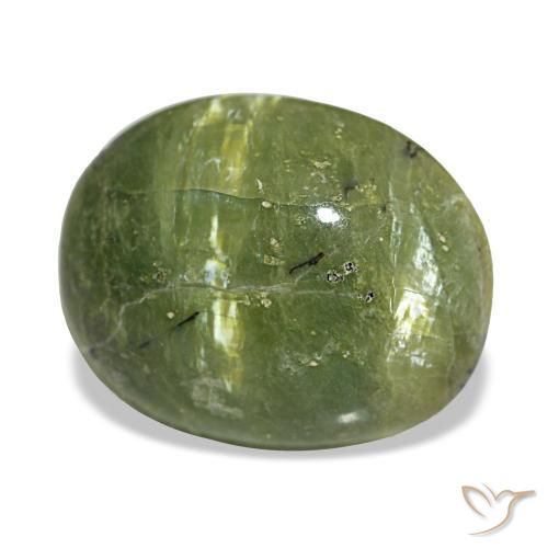 Ópalo verde natural de 3,42 ct, corte óvalo, opaco