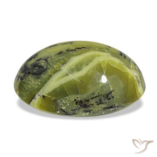 Ópalo verde natural de 5,74 ct, corte óvalo, opaco