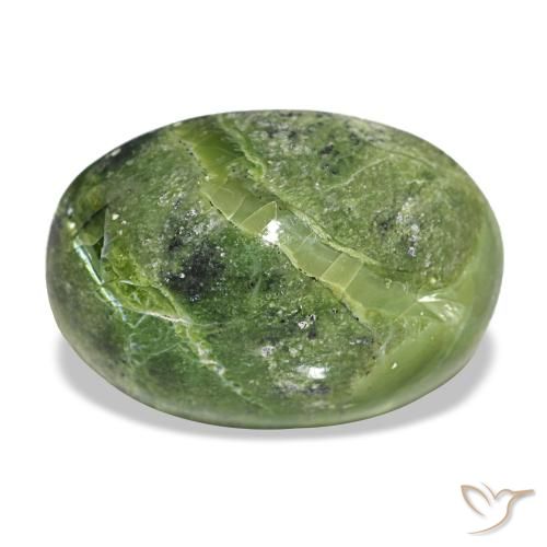 Ópalo verde natural de 9,74 ct, corte óvalo, opaco
