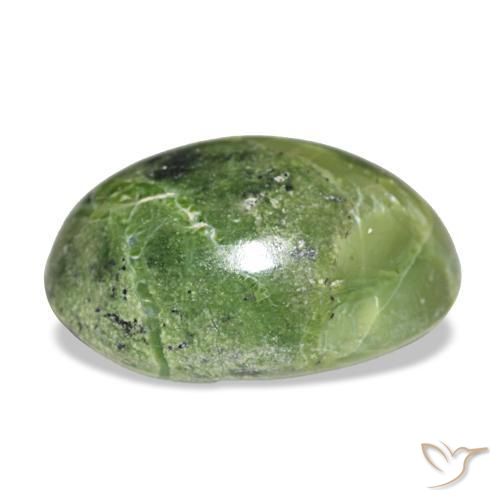 Ópalo verde natural de 9,74 ct, corte óvalo, opaco