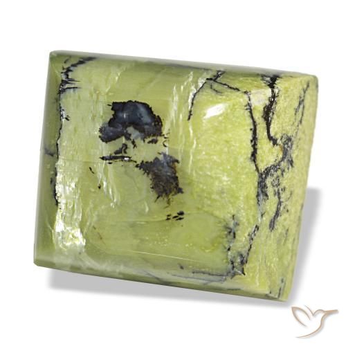 Ópalo verde natural de 21,06 ct, baguette, opaco