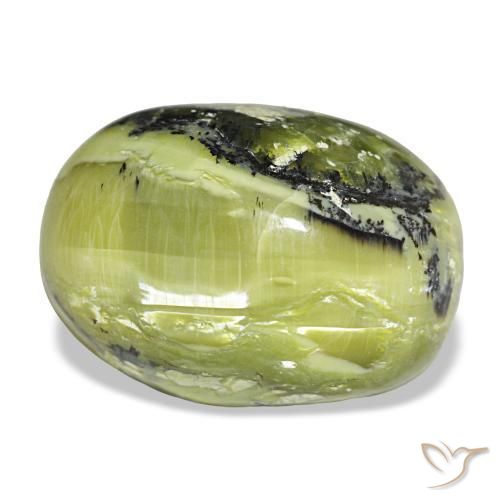 Ópalo verde natural de 17,06 ct, corte óvalo, opaco