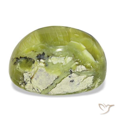 Ópalo verde natural de 17,06 ct, corte óvalo, opaco