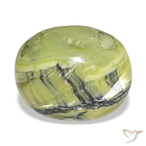 Ópalo verde natural de 6,94 ct, corte óvalo, opaco