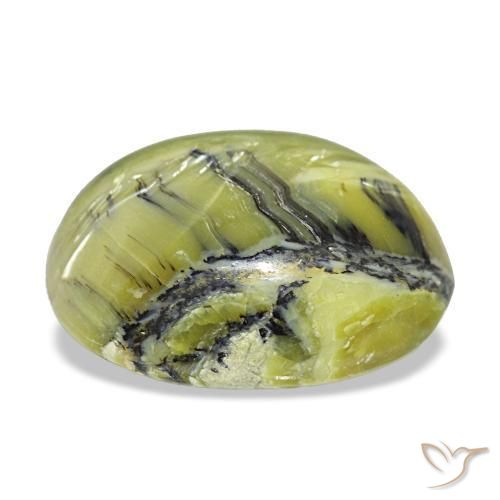 Ópalo verde natural de 6,94 ct, corte óvalo, opaco