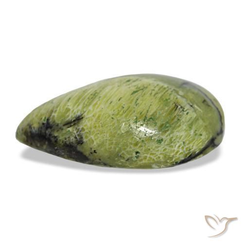 Ópalo verde natural de 6,21 ct, en forma de pera, opaco