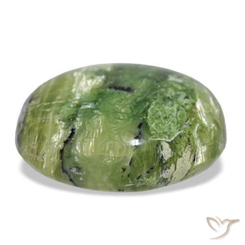 Ópalo verde natural de 27,02 ct, corte cojín, opaco