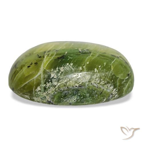 Ópalo verde natural de 22,11 ct, corte óvalo, opaco