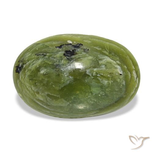 Ópalo verde natural de 8,71 ct, corte óvalo, opaco