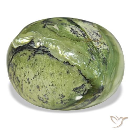 Ópalo verde natural de 15,89 ct, corte óvalo, opaco
