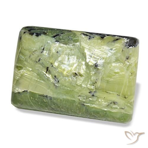 Ópalo verde natural de 31,09 ct, baguette, opaco