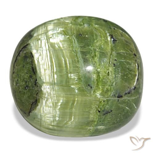 Ópalo verde natural de 32,39 ct, corte cojín, opaco