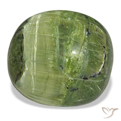 Ópalo verde natural de 32,39 ct, corte cojín, opaco