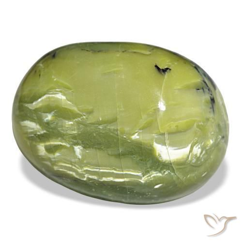 Ópalo verde natural de 38,44 ct, corte óvalo, opaco