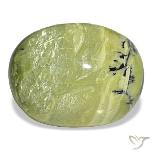 Ópalo verde natural de 26,42 ct, corte óvalo, opaco