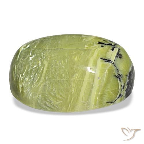 Ópalo verde natural de 26,42 ct, corte óvalo, opaco