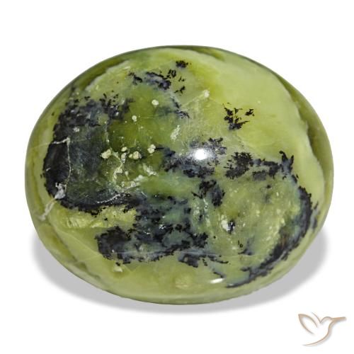 Ópalo verde natural de 34,72 ct, corte óvalo, opaco