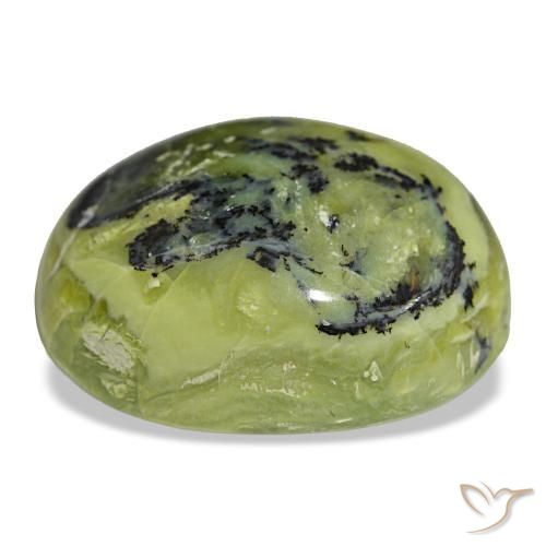 Ópalo verde natural de 34,72 ct, corte óvalo, opaco