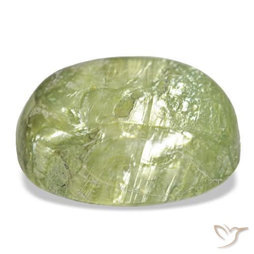 Ópalo verde natural de 25,50 ct, corte óvalo, opaco