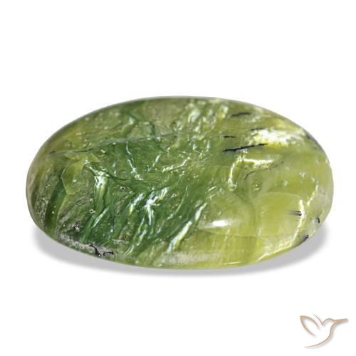 Ópalo verde natural de 18,12 ct, corte óvalo, opaco