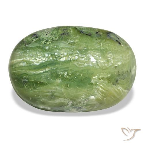Ópalo verde natural de 25,54 ct, corte óvalo, opaco