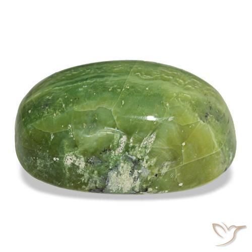 Ópalo verde natural de 25,54 ct, corte óvalo, opaco