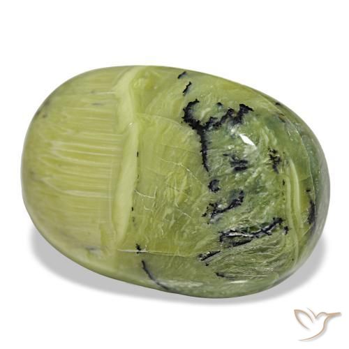Ópalo verde natural de 39,60 ct, corte óvalo, opaco
