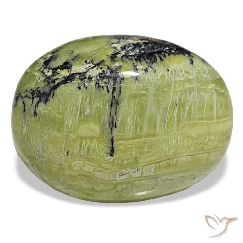 Ópalo verde natural de 48,21 ct, corte óvalo, opaco