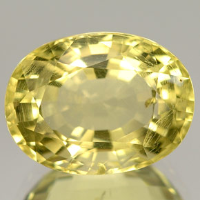 Ortoclasa amarillo natural de 5,38 ct, corte óvalo, VS