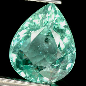 Turmalina paraíba verde natural de 3,31 ct, en forma de pera, SI
