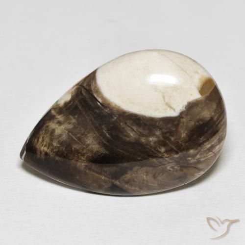 25.19ct Natural Multicolor Maní Madera, En forma de pera, Opaco