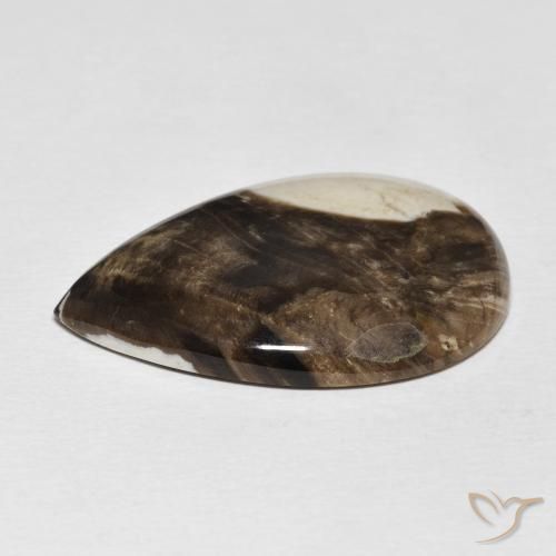 Maní Madera Multicolor natural de 25.19 ct, En forma de pera, Opaco