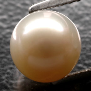 Perla Crema natural de 2.64 ct, Esfera / Bola, Opaco