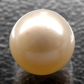 Perla crema natural de 2,52 ct, esfera / bola, opaco