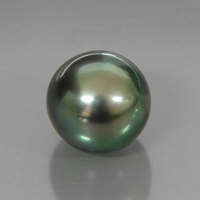 Perla verde natural de 3,83 ct, esfera / bola, opaco