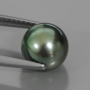 Perla verde natural de 3,83 ct, esfera / bola, opaco