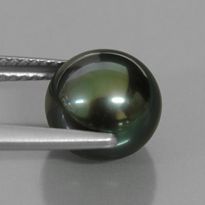 Perla verde natural de 4,56 ct, esfera / bola, opaco