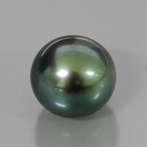 Perla verde natural de 4,73 ct, esfera / bola, opaco
