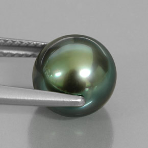 Perla verde natural de 4,73 ct, esfera / bola, opaco