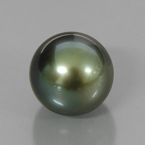 Perla verde natural de 5,08 ct, esfera / bola, opaco