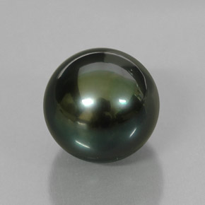 Perla verde natural de 4,66 ct, esfera / bola, opaco