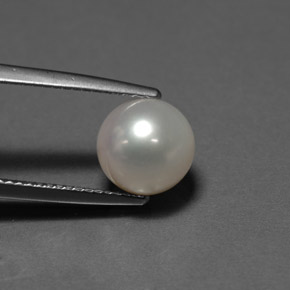 Perla crema natural de 4,47 ct, esfera / bola, opaco