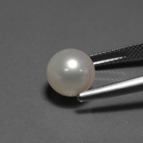 Perla crema natural de 4,47 ct, esfera / bola, opaco