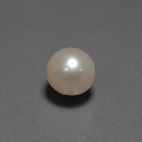Perla Crema natural de 4.76 ct, Esfera / Bola, Opaco