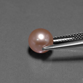 Perla rosa natural de 2,98 ct, esfera / bola, opaco