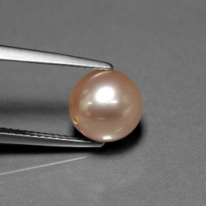 Perla Rosa natural de 4.69 ct, Esfera / Bola, Opaco