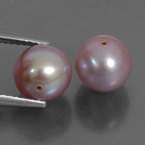 Gemas de perla rosa natural de 6,43 ct, esfera / bola, opaco