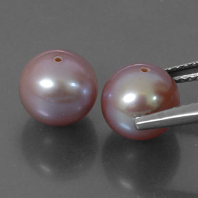 Gemas de perla rosa natural de 6,43 ct, esfera / bola, opaco