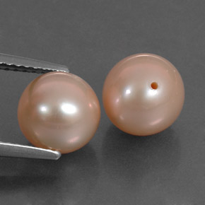 Gemas de perla rosa natural de 6,73 ct, esfera / bola, opaco